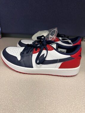 Nike Air Jordan 1 Low Spikeles USA Red White Blue Golf Shoe DD9315-113 Sz 9 Mens